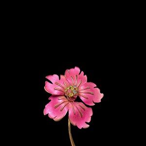 Vintage Enamel Flower Brooch Pin